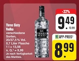 Vodka Angebote von Three Sixty bei E center Erlangen für 8,99 €