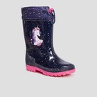 Bottes de pluie avec coulisse bleu marine fille dans le catalogue La Halle