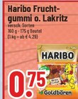 Fruchtgummi o. Lakritz im Angebot bei Trinkgut in Kaarst Fruchtgummi o. Lakritz Angebote von Haribo bei Trinkgut Kaarst für 0,75 €
