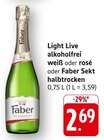 Light Live alkoholfrei weiß im Angebot bei EDEKA in Bensheim Light Live alkoholfrei weiß Angebote von Faber bei EDEKA Bensheim für 2,69 €