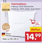 Federkopfkissen Angebote von DEKOR bei Netto Marken-Discount Brühl für 14,99 €