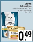 Katzennahrung Gold, Perle oder a la Carte Angebote von Gourmet bei EDEKA Augsburg für 0,49 €