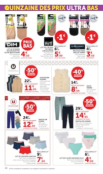 Promotion Vêtements Homme dans le prospectus Hyper U, valable du 10/03/2026 au 22/03/2026 Promo Vêtements Homme dans le catalogue Hyper U du moment à la page 46
