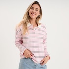 Polo manches longues coton rose pastel femme en promo chez La Halle Polo manches longues coton rose pastel femme dans le catalogue La Halle