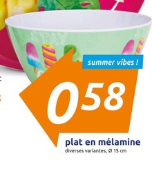 Plat en mélamine - Action à Lille Plat en mélamine en promo chez Action Lille à 0,58 €