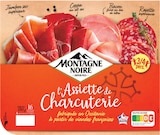 L'assiette de charcuterie : rosette, coppa, jambon sec et bacon fumé en tranches - MONTAGNE NOIRE à 2,56 € dans le catalogue Intermarché Hyper