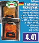 3 Schweine-Nackensteaks in Paprika-Pfeffer-Marinade bei EDEKA im Wettenberg Prospekt für 4,41 €
