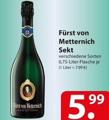 Fürst von Metternich Sekt bei famila Nordost in Delmenhorst Fürst von Metternich Sekt im Angebot bei famila Nordost Delmenhorst für 5,99 €