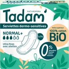 Serviettes hygiéniques bio dermo-sensitives ultra avec ailettes NORMAL+ x14 - TADAM dans le catalogue Intermarché Super