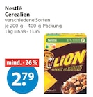 Cerealien Lion im V-Markt Prospekt Cerealien Lion von Nestlé im aktuellen V-Markt Prospekt für 2,79 €