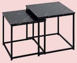 Lot de 2 tables basses carrées jones - Atmosphera en promo chez Intermarché Courbevoie à 19,99 €