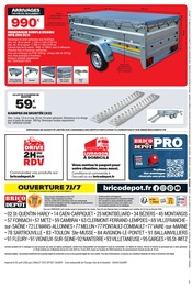 Promos Remorque dans le catalogue "PRIX DÉPÔT" de Brico Dépôt Remorque en promo dans le catalogue Brico Dépôt à la page 12