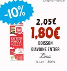 Boisson d'avoine entier - Lima - Naturalia Boisson d'avoine entier - Lima à 1,80 € dans le catalogue Naturalia