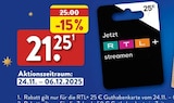Guthabenkarte im ALDI Nord Prospekt Guthabenkarte von RTL+ im aktuellen ALDI Nord Prospekt für 21,25 €
