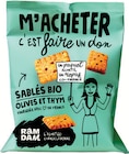 Sablés Bio Olives et Thym - RAMDAM SOCIAL en promo chez Intermarché Super Sablés Bio Olives et Thym - RAMDAM SOCIAL dans le catalogue Intermarché Super