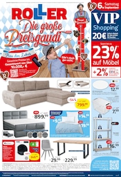 Bettdecke im ROLLER Prospekt in Düren Aktueller ROLLER Prospekt mit Bettdecke, "Die große Preisgaudi", Seite 1