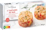 Promo 2 tartares de bar aux carottes rouge et jaune et aux agrumes à 6,75 € dans le catalogue Picard à Dampmart