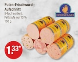 Puten-Frischwurst-Aufschnitt von Höhenrainer im aktuellen V-Markt Prospekt für 1,33 €