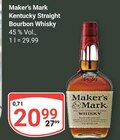 Kentucky Straight Bourbon Whisky im Angebot bei GLOBUS in Gotha Kentucky Straight Bourbon Whisky Angebote von Maker's Mark bei GLOBUS Gotha für 20,99 €