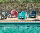 Fauteuil empilable Lee bleu turquoise en promo chez Super U Montélimar à 24,99 €