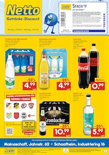 Coca Cola im Netto Marken-Discount Prospekt "DER ORT, AN DEM DU IMMER AUSGEZEICHNETE PREISE FINDEST." mit 2 Seiten (Aschaffenburg)