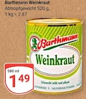 Weinkraut im Angebot bei GLOBUS in Rodgau Weinkraut Angebote von Barthmann bei GLOBUS Rodgau für 1,49 €