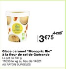 Glace caramel à la fleur de sel de Guérande - Monoprix Bio à 3,75 € dans le catalogue Monoprix