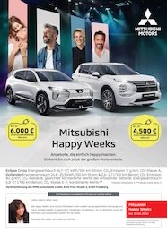 Mitsubishi Prospekt für Oberhausen mit 1 Seite Mitsubishi Prospekt für Oberhausen: "Mitsubishi Happy Weeks", 1 Seite, 16.03.2026 - 12.04.2026