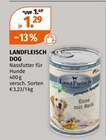 Nassfutter für Hunde Angebote von LANDFLEISCH DOG bei Müller Wolfsburg für 1,29 €