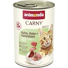 Aktuelles Animonda Cat Dose Carny Adult Huhn & Pute & Kaninchen 400 g Angebot bei Zookauf in Leverkusen ab 1,99 €