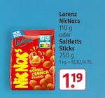 NicNacs oder Saltletts Sticks von Lorenz im aktuellen Rossmann Prospekt für 1,19 €