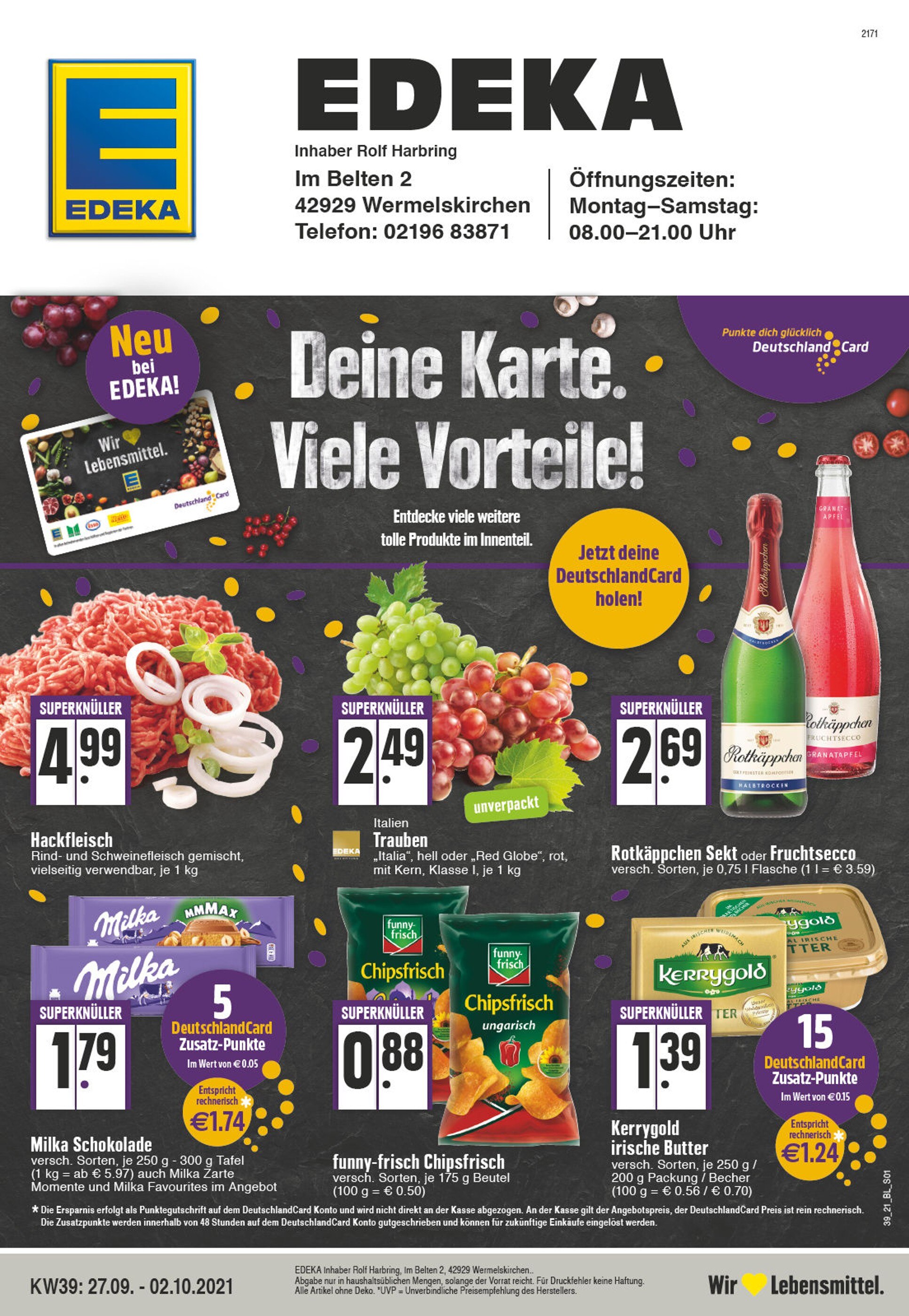 EDEKA Prospekt für Wermelskirchen mit 32 Seiten EDEKA Prospekt für Wermelskirchen: "Aktuelle Angebote", 32 Seiten, 27.09.2021 - 02.10.2021