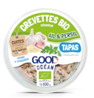 Promo Tapas bio crevettes ail & persil - 100 g à 5,49 € dans le catalogue NaturéO à Fresnes