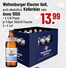 Weltenburger Kloster Hell, auch alkoholfrei, Kellerbier oder Anno 1050 bei Trinkgut im Cham Prospekt für 13,99 €