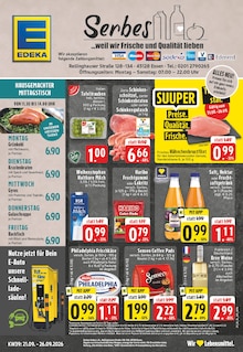 EDEKA Prospekt der Woche "Aktuelle Angebote" Seite 1, 21.09.2026 bis 26.09.2026 für Essen Aktueller EDEKA Prospekt "Aktuelle Angebote" Seite 1 von 28 Seiten für Essen