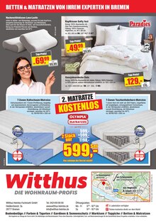 Bettdecke im aktuellen Witthus Heimtex-Fachmarkt GmbH Prospekt (Oldenburg) Bettdecke im Witthus Heimtex-Fachmarkt GmbH Prospekt "TIEFPREIS WOCHEN!" mit 16 Seiten (Oldenburg)
