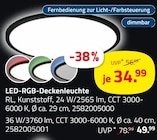 LED-RGB-Deckenleuchte im aktuellen ROLLER Prospekt für 34,99 €