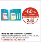 Bloc de fiches Bristol - Oxford en promo chez Monoprix Bloc de fiches Bristol - Oxford dans le catalogue Monoprix