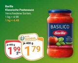 Klassische Pastasauce im Angebot bei GLOBUS in Bensheim Klassische Pastasauce Angebote von Barilla bei GLOBUS Bensheim für 1,79 €