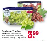 Paradies-Trauben oder rot kernlos Angebote von SanLucar bei E center Karlsruhe für 3,99 €