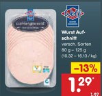 Aktuelle Wurst Angebote bei Netto Marken-Discount in Leverkusen Aktuelles Wurst Aufschnitt Angebot bei Netto Marken-Discount in Leverkusen ab 1,29 €
