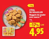 Nuggets de poulet avec sauces - L’ÉTAL DU VOLAILLER en promo à 4,95 € chez Lidl Nuggets de poulet avec sauces - L’ÉTAL DU VOLAILLER dans le catalogue Lidl