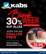 Kabs Prospekt "Black Week. Jeden Tag ein Knallerpreis.", 5 Seiten, für Salzbergen, 22.11.2019 - 01.12.2019 Kabs Prospekt "Black Week. Jeden Tag ein Knallerpreis.", 5 Seiten, für Salzbergen, 22.11.2019 - 01.12.2019