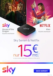 Aktueller Sky Prospekt mit Multimedia, "Sky Serien & Netflix", Seite 1