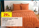 Housse de couette + 2 taies d'oreiller tufte - CÔTÉ DÉCO - Intermarché Hyper à La Garenne-Colombes Housse de couette + 2 taies d'oreiller tufte - CÔTÉ DÉCO en promo chez Intermarché Hyper La Garenne-Colombes à 29,90 €