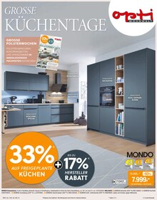 Opti-Wohnwelt Prospekt Große Küchentage mit 8 Seiten