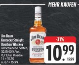 Kentucky Straight Bourbon Whiskey Angebote von Jim Beam bei EDEKA Gera für 10,99 €