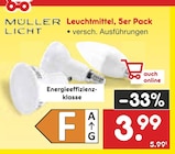 Leuchtmittel, 5er Pack im Angebot bei Netto Marken-Discount in Hückelhoven Leuchtmittel, 5er Pack Angebote von Müller Licht bei Netto Marken-Discount Hückelhoven für 3,99 €