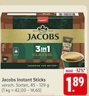 Instant Sticks im Angebot bei E center in Göppingen Instant Sticks Angebote von Jacobs bei E center Göppingen für 1,89 €