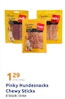 Hundesnacks Chewy Sticks Angebote von Pinky bei Action Düsseldorf für 1,29 €